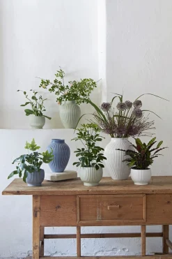 Vaser & Urtepotteskjulere<Knabstrup Keramik Knabstrup, vase, riller lavendelblå, 27 cm