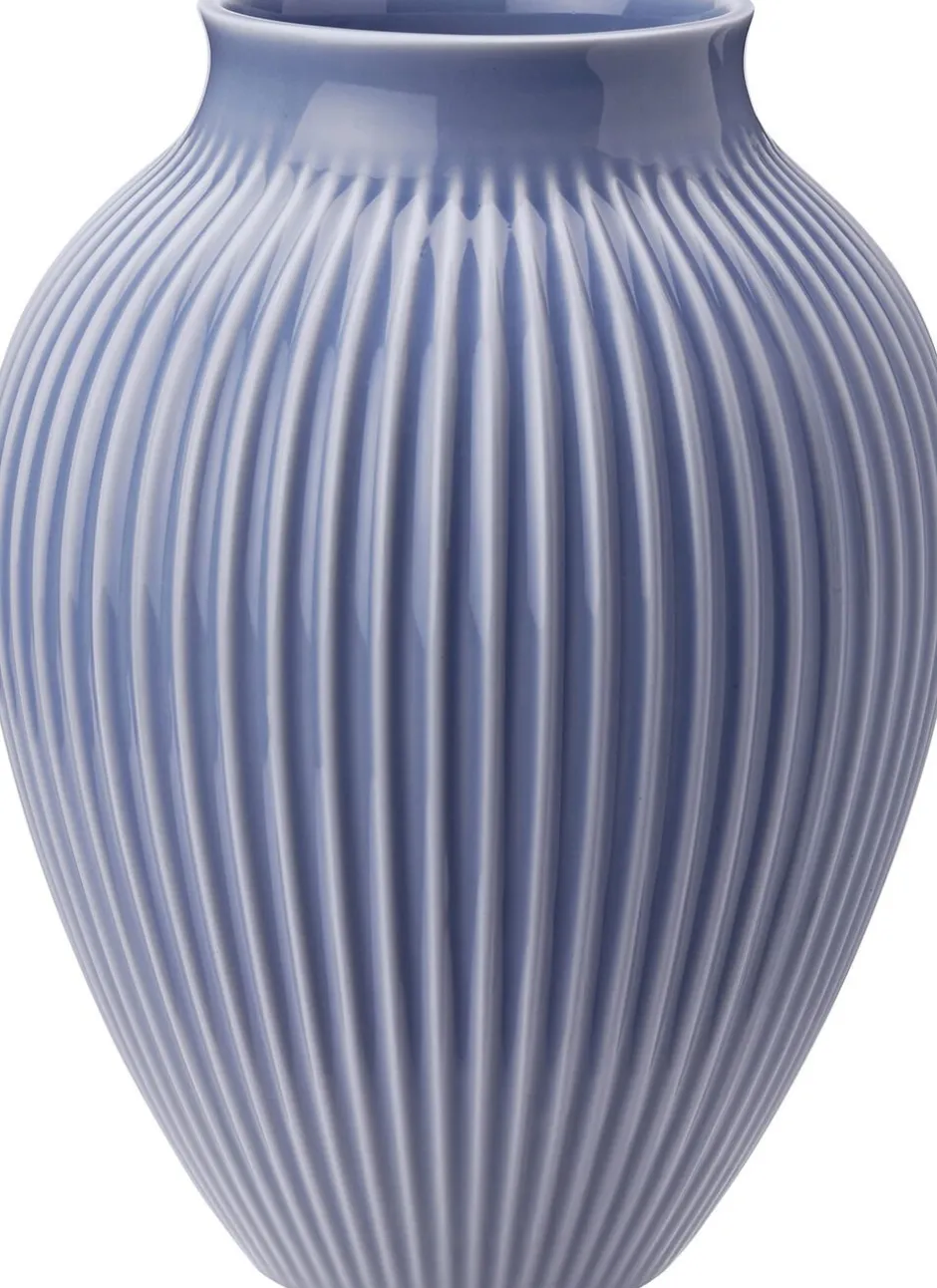 Vaser & Urtepotteskjulere<Knabstrup Keramik Knabstrup, vase, riller lavendelblå, 20 cm
