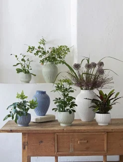 Vaser & Urtepotteskjulere<Knabstrup Keramik Knabstrup, vase, riller lavendelblå, 20 cm