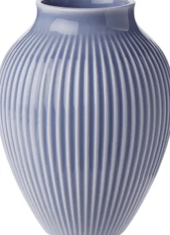 Vaser & Urtepotteskjulere<Knabstrup Keramik Knabstrup, vase, riller lavendelblå, 12,5 cm