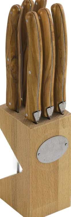 Bestik<Jean Dubost Knive oliventræ, 6stk Laguiole