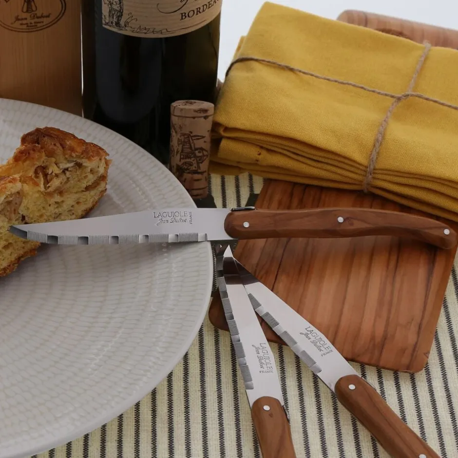 Bestik<Jean Dubost Knive oliventræ, 6stk Laguiole