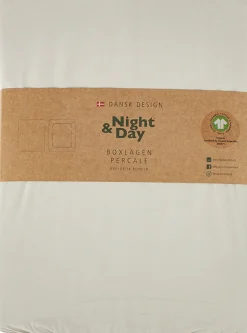 Sengetøj & Lagner<Night & Day Økologisk boxlagen, percale - GOTS, Sand