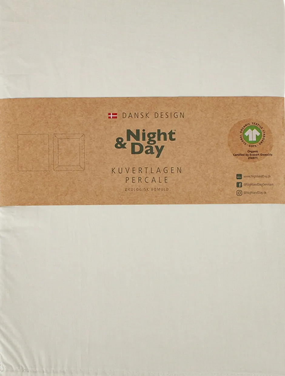 Sengetøj & Lagner<Night & Day Økologisk kuvertlagen, percale - GOTS, Sand