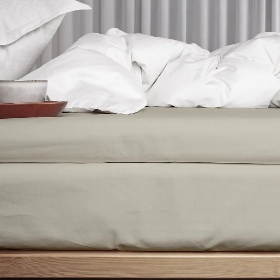 Sengetøj & Lagner<Night & Day Økologisk kuvertlagen, percale - GOTS, Sand