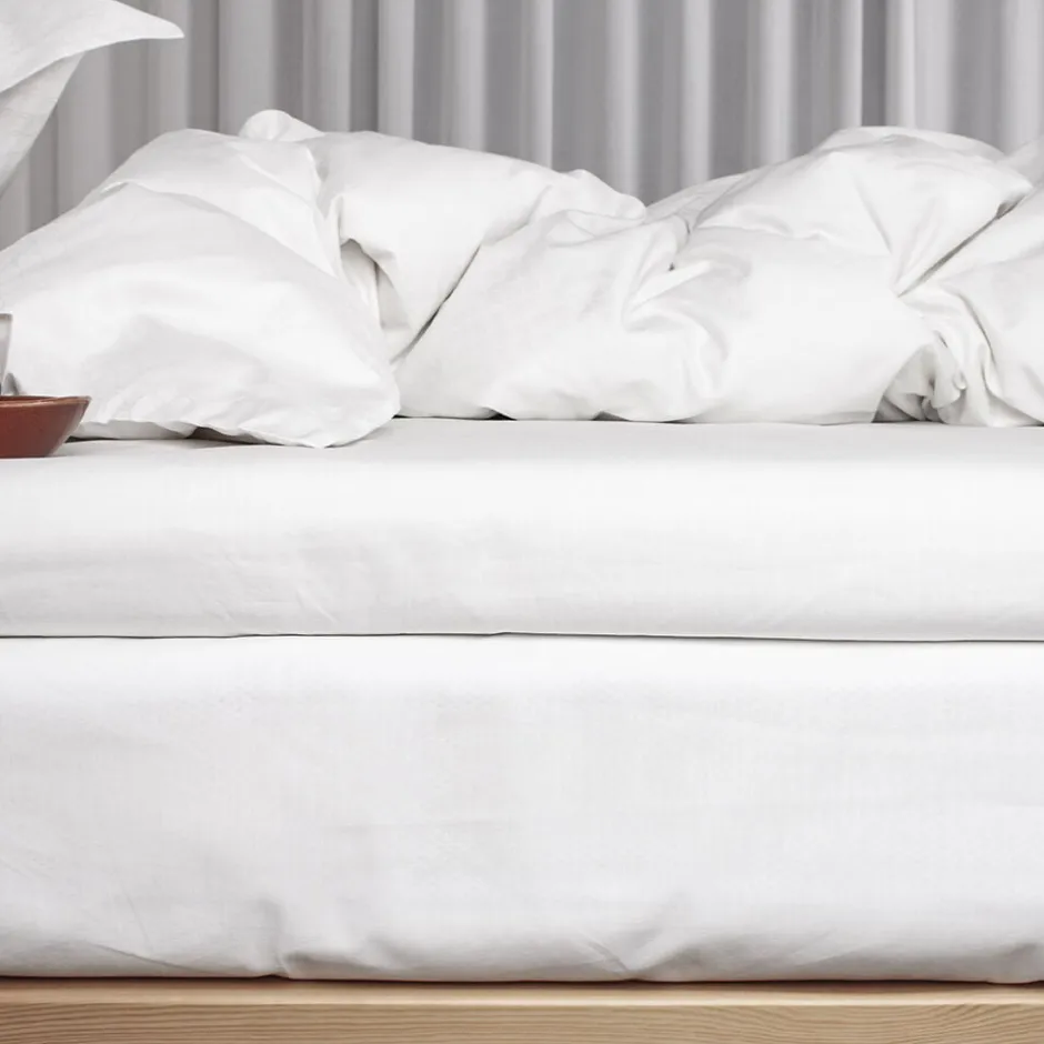 Sengetøj & Lagner<Night & Day Økologisk kuvertlagen, percale - GOTS, Hvid