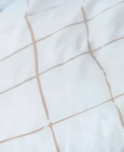 Sengetøj & Lagner<OMHU Økologisk sengesæt, Wave grid Aqua