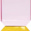 Lys & Lysestager<AU Maison Krystal stage, lys mynte/lys pink/gul, 15x6x6 cm