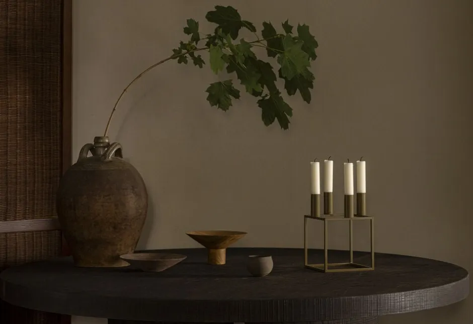 Lys & Lysestager|Adventsstager<Audo Copenhagen Kubus 4 - Olive