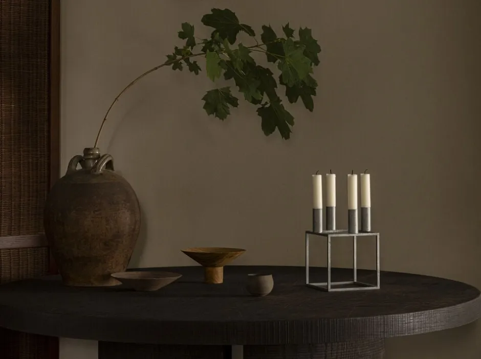 Lys & Lysestager|Adventsstager<Audo Copenhagen Kubus 4 - Zinc