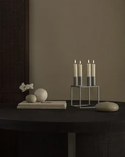Lys & Lysestager|Adventsstager<Audo Copenhagen Kubus 4 - Zinc