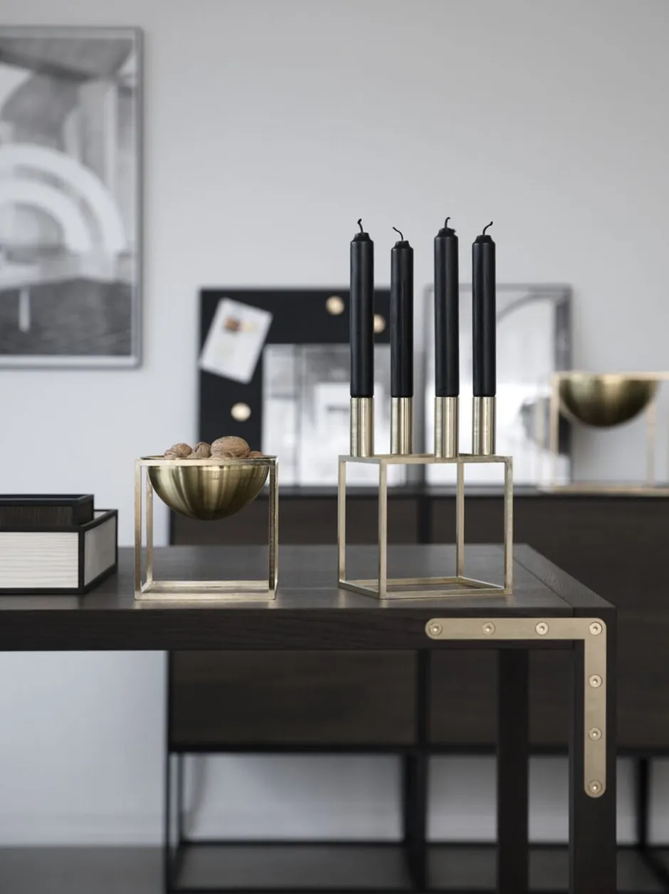 Adventsstager<Audo Copenhagen Kubus 4, Candle Holder, Gold-plated