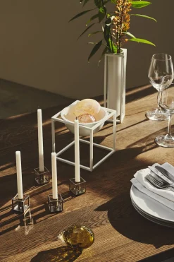 Lys & Lysestager<Audo Copenhagen Kubus Candle Holder, Micro Nickel-P
