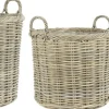 Opbevaring<Ib Laursen Kurvesæt a 3 rattan m/plast indvendig rund