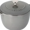 Gryder & Pander<Staub La Cocotte Ris Cocotte 16 cm / 1,75 l, Rund, Grafitgrå, Støb