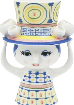 Vaser & Urtepotteskjulere<Bjørn Wiinblad Lady with hat Vase H20. 5 cm blå