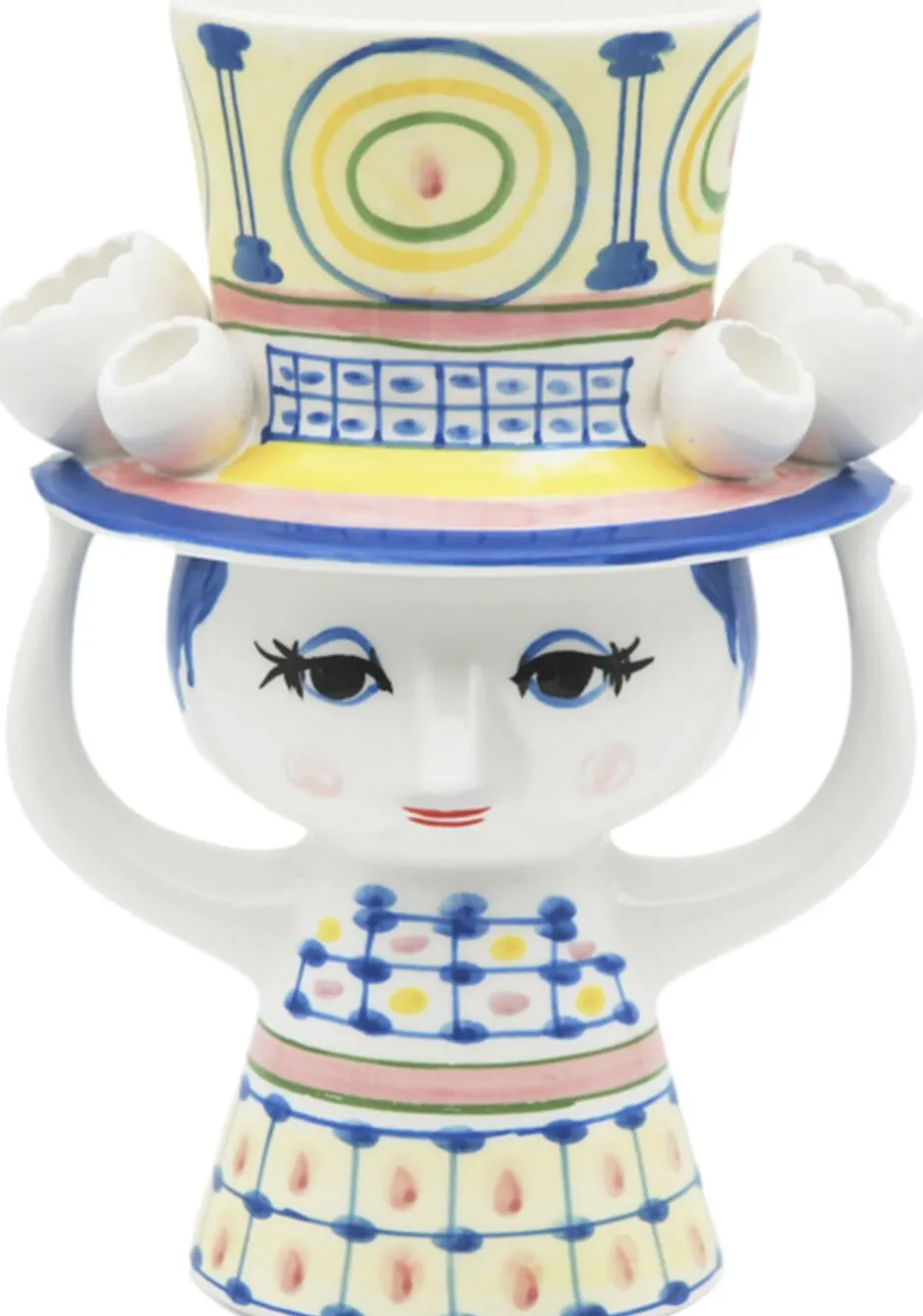 Vaser & Urtepotteskjulere<Bjørn Wiinblad Lady with hat Vase H20. 5 cm blå
