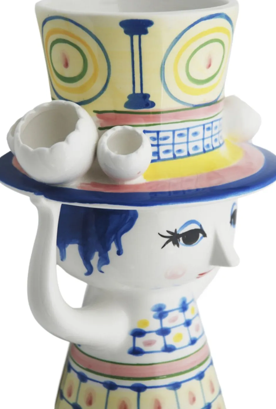 Vaser & Urtepotteskjulere<Bjørn Wiinblad Lady with hat Vase H20. 5 cm blå
