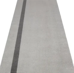 Gulvtæpper<Tica Copenhagen Løber, 130x90 cm, stripe vertical lysegrå/steelgrey