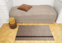 Gulvtæpper<Tica Copenhagen Løber, 67x120 cm, stripe vertical sand/brun