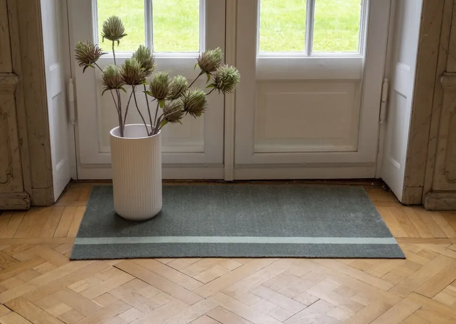 Gulvtæpper<Tica Copenhagen Løber, 67x120 cm, stripe vertical lysgrøn/støvet grøn