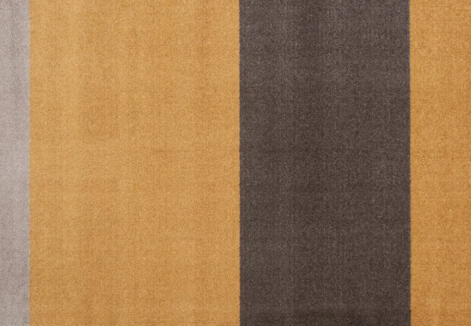 Gulvtæpper<Tica Copenhagen Løber, 130x90 cm, stripes-horizon dijon/brun/sand