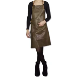 Tekstiler Til Køkkenet<DutchDeluxes Læderforklæde BBQ Style Apron Vintage Brown