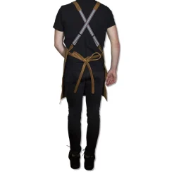 Tekstiler Til Køkkenet<DutchDeluxes Læderforklæde Suspender Serie Apron Vintage Camel