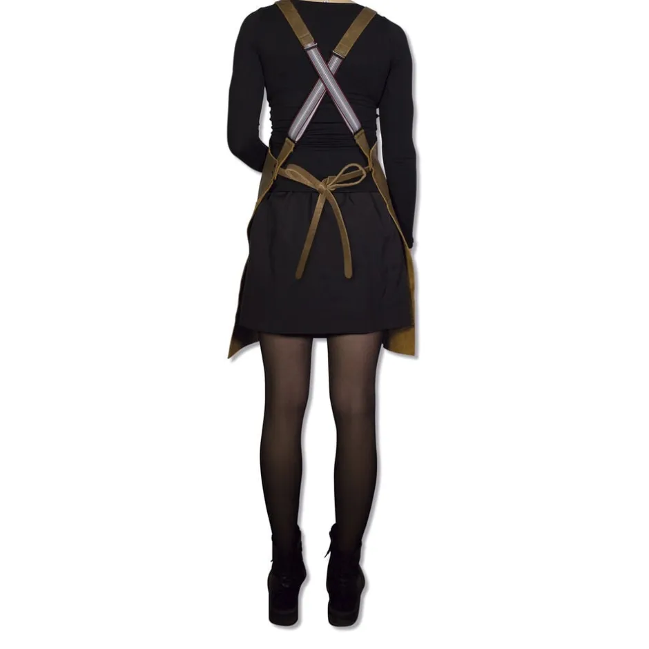 Tekstiler Til Køkkenet<DutchDeluxes Læderforklæde Suspender Serie Apron Vintage Brown