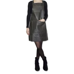 Tekstiler Til Køkkenet<DutchDeluxes Læderforklæde Suspender Serie Apron Vintage Grey