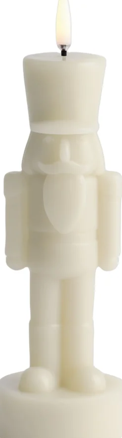 Elektriske Julelys<Uyuni LED candle, Nutcracker, Oyster grey, Smooth, 7x21 cm