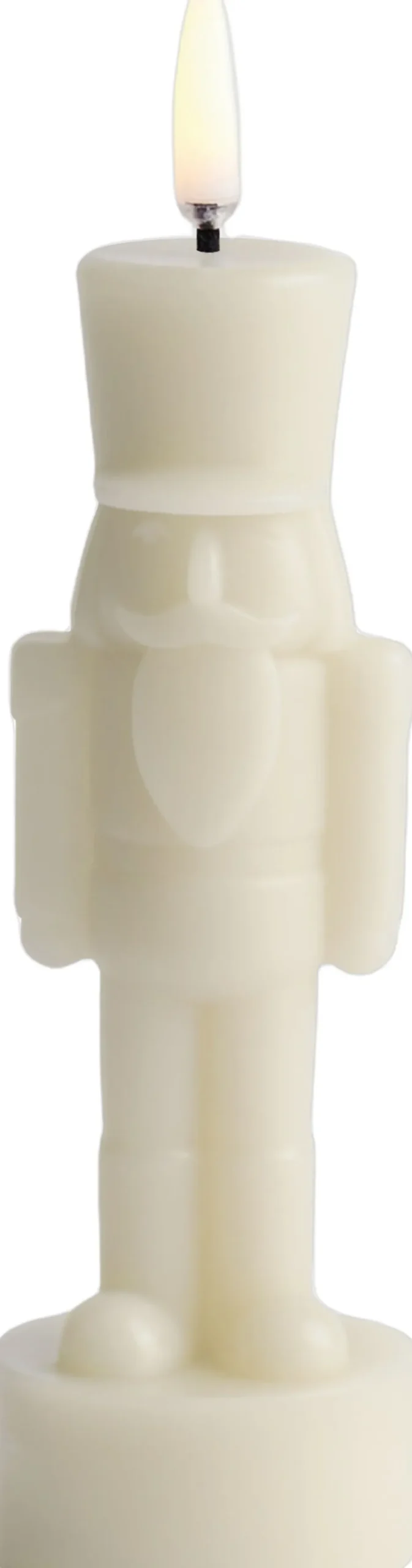 Elektriske Julelys<Uyuni LED candle, Nutcracker, Oyster grey, Smooth, 6x16,5 cm
