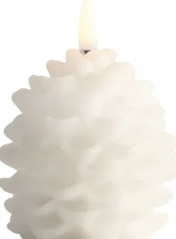 Elektriske Julelys<Uyuni LED candle Pine cone, Nordic White, Smooth, 7x7 cm
