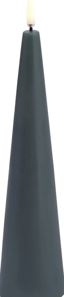 Elektriske Julelys<Uyuni LED cone candle, Pine green, Smooth, 5,8x21,5 cm