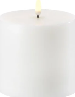 Elektriske Julelys<Uyuni LED Pillar Candle - Nordic White - 10,1 x 10 cm