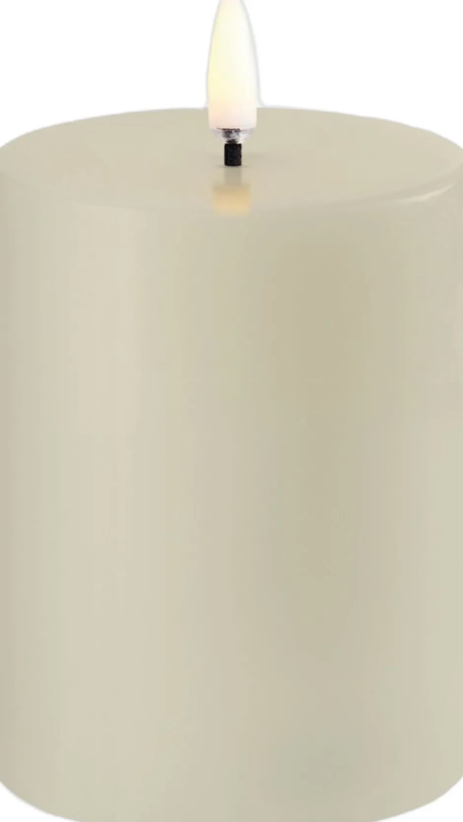 Elektriske Julelys<Uyuni LED pillar candle, Oyster Grey, Smooth, 7,8x10 cm