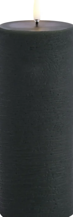 Elektriske Julelys<Uyuni LED pillar candle, Pine green, Rustic, 7,8 x 20,3 cm 4/24