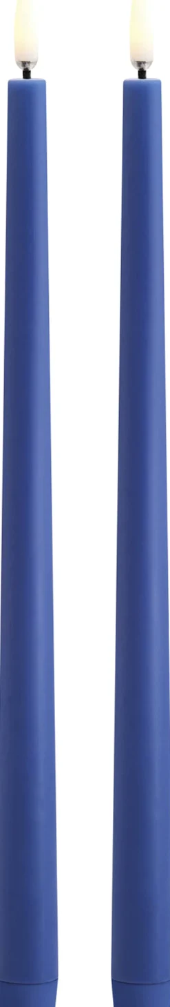 Lys & Lysestager<Uyuni LED pillar candle, Royal blue, Smooth, 2,3x32 cm / 2-pack