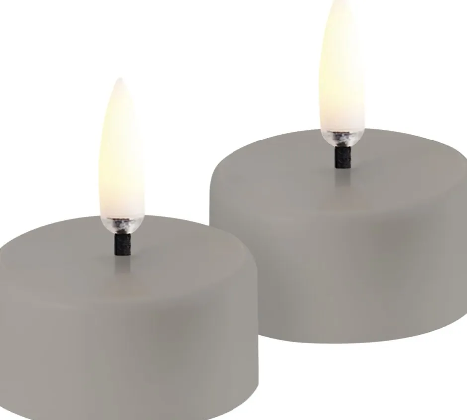Lys & Lysestager<Uyuni LED rechargeable tealight, Sandstone plain, 3,9x2,3 cm