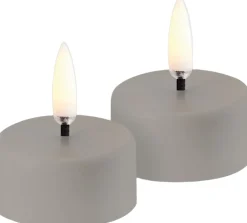 Lys & Lysestager<Uyuni LED rechargeable tealight, Sandstone plain, 3,9x2,3 cm