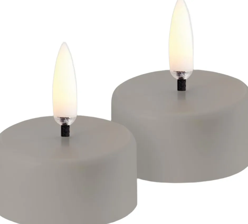 Lys & Lysestager<Uyuni LED rechargeable tealight, Sandstone plain, 3,9x2,3 cm
