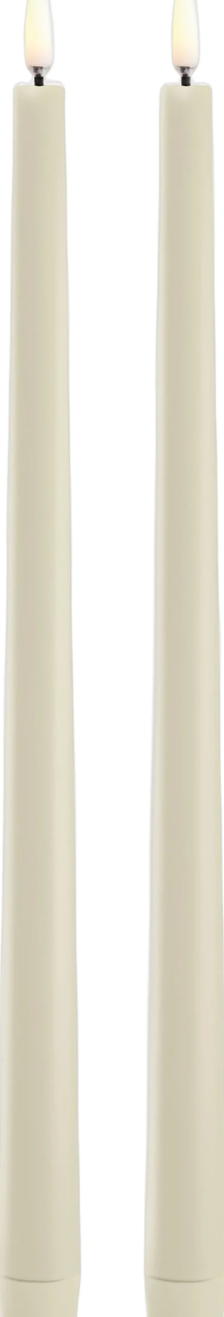 Lys & Lysestager|Elektriske Julelys<Uyuni LED slim taper candle, Oyster Grey, Smooth, 2-pack, 2,3x32 c