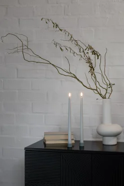 Lys & Lysestager|Elektriske Julelys<Uyuni LED slim taper candle, Oyster Grey, Smooth, 2-pack, 2,3x32 c
