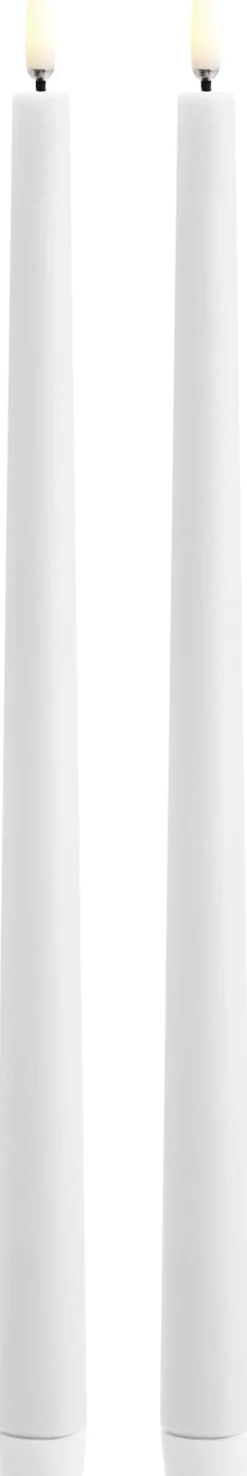 Elektriske Julelys<Uyuni LED taper candle, Nordic white, Smooth, 2,3x32 cm / 2-pack