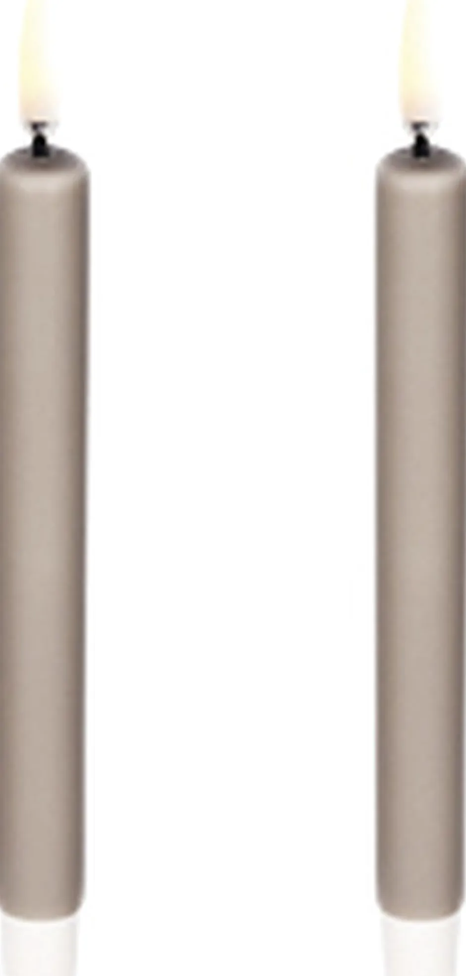 Elektriske Julelys|Lys & Lysestager<Uyuni LED taper candle, Sandstone, Smooth, 1,3x13,8 cm / 2-pack