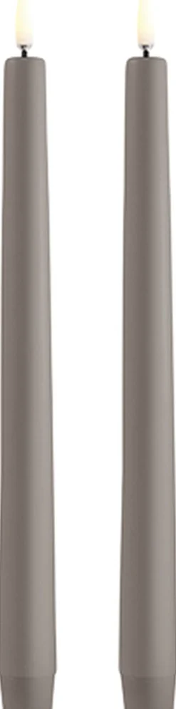 Lys & Lysestager|Elektriske Julelys<Uyuni LED taper candle, Sandstone, Smooth, 2-pack, 2,3x25 cm
