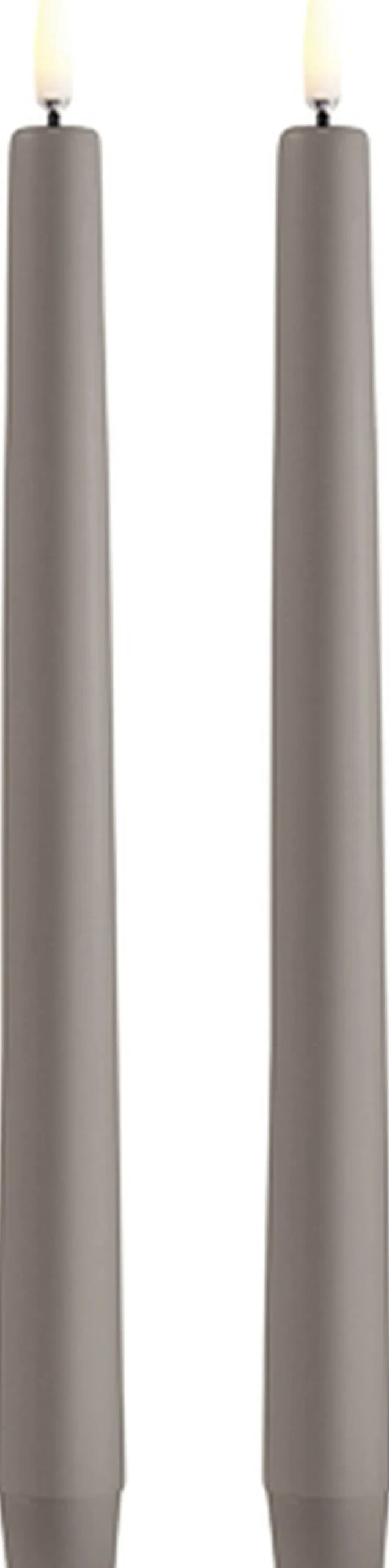 Lys & Lysestager|Elektriske Julelys<Uyuni LED taper candle, Sandstone, Smooth, 2-pack, 2,3x25 cm