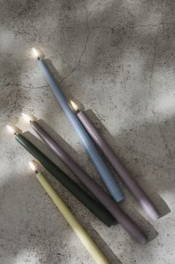 Lys & Lysestager<Uyuni LED taper candle, Skype blue, smooth, 2-pack, 2,3x25 cm