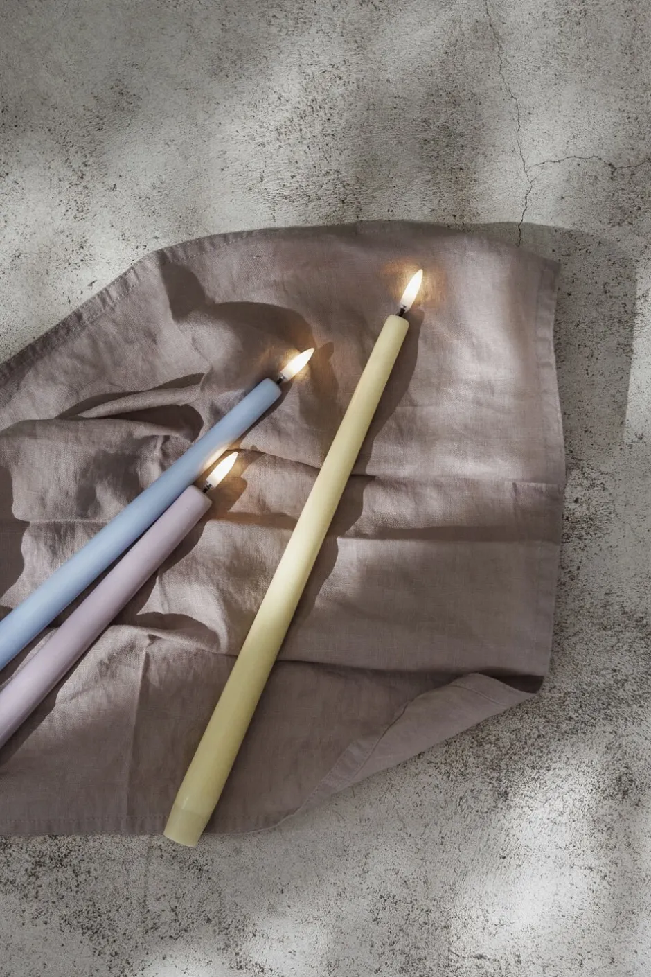Lys & Lysestager<Uyuni LED taper candle, Skype blue, smooth, 2-pack, 2,3x25 cm