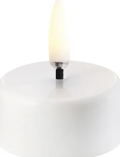 Lys & Lysestager|Elektriske Julelys<Uyuni LED tealight 400~ battery incl. , White plain, 3,9x2,1 cm